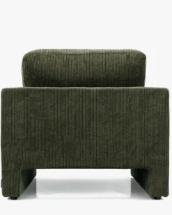 Ensemble fauteuil + canapé 3 places, Velours vert sapin Serena