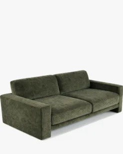 Ensemble fauteuil + canapé 3 places, Velours vert sapin Serena