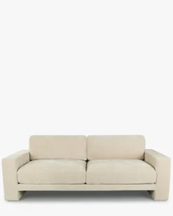 Ensemble fauteuil + canapé 3 places, Velours beige côtelé Serena
