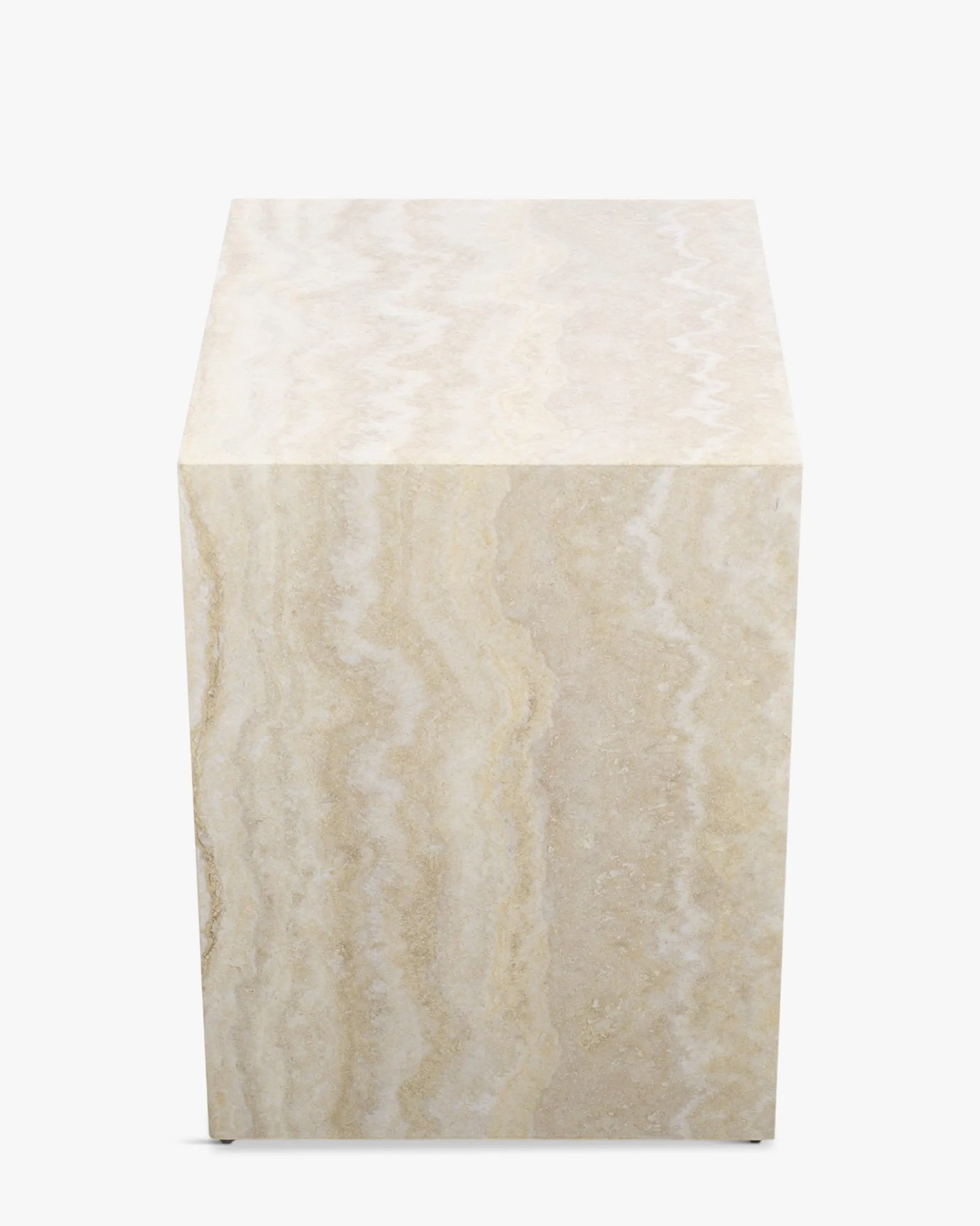 Ensemble 2 tables de chevet, Beige effet travertin, H50 Napoli