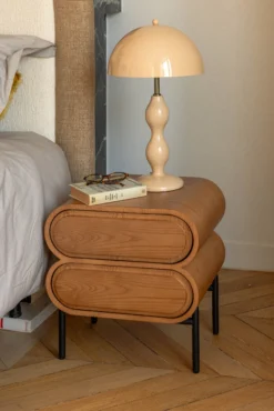 Ensemble 2 tables de chevet, Bois blond Monaco