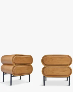 Ensemble 2 tables de chevet, Bois blond Monaco