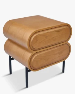 Ensemble 2 tables de chevet, Bois blond Monaco