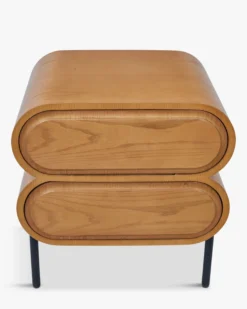 Ensemble 2 tables de chevet, Bois blond Monaco