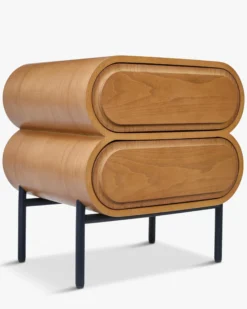 Ensemble 2 tables de chevet + tête de lit, Ecru peluche Monaco + Aria
