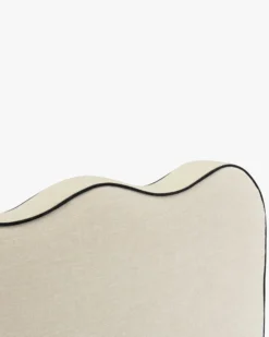 Ensemble 2 tables de chevet + tête de lit, Beige chenille Andria + Atlante