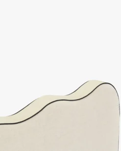 Ensemble 2 tables de chevet + tête de lit, Beige chenille Andria + Atlante