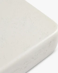 Ensemble 2 tables gigognes, Blanc effet ciment Lithos