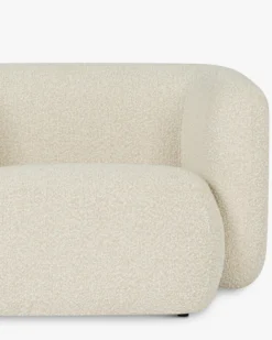 Fauteuil, Blanc avoine bouclé, 100x70 Volta
