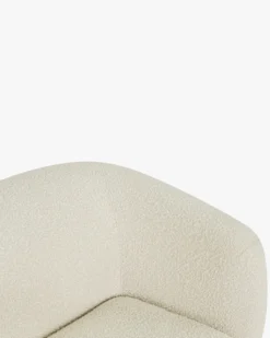 Fauteuil, Blanc avoine bouclé, 100x70 Volta