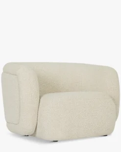 Fauteuil, Blanc avoine bouclé, 100x70 Volta