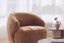Fauteuil, Camel crêpé Aspen