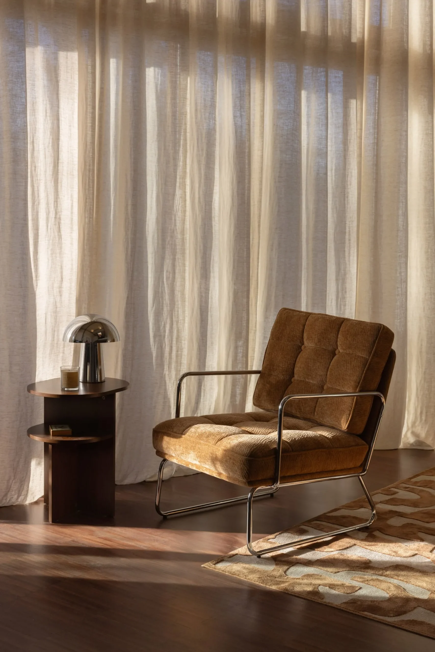 Fauteuil, Camel crêpé Aurore