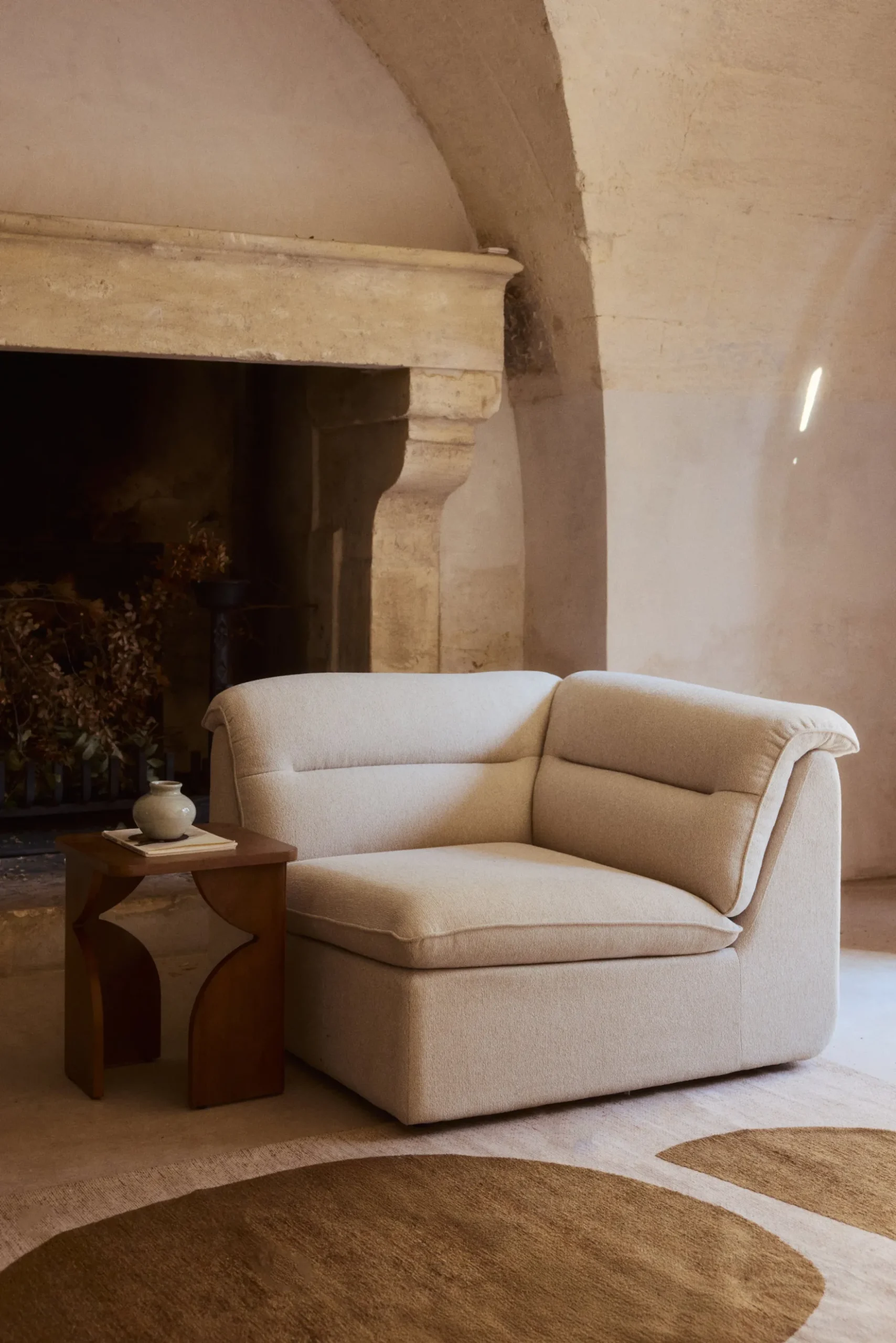 Fauteuil d'angle modulable, Beige sahara Pulp