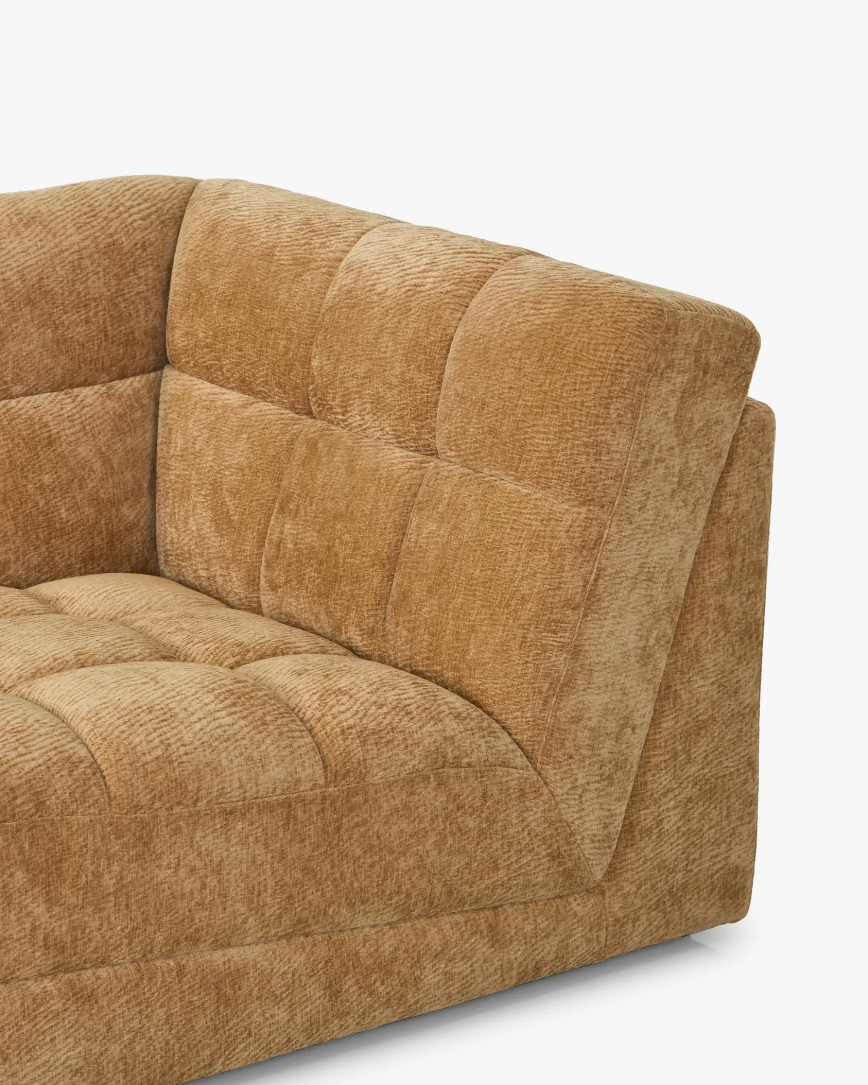 Fauteuil d'angle modulable, Camel crêpé Paul