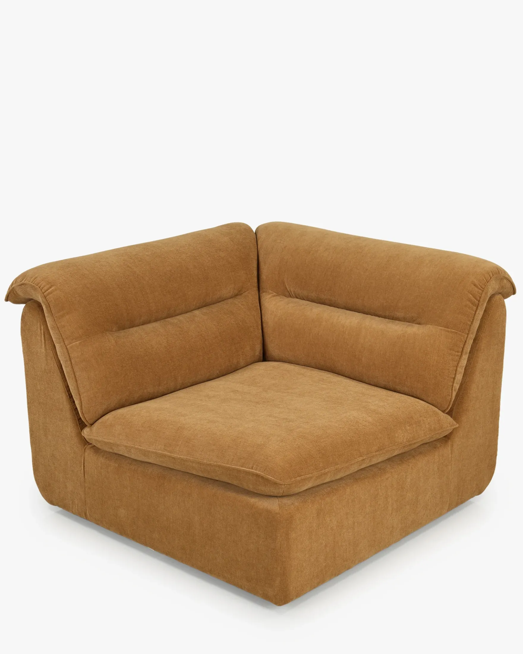Fauteuil d'angle modulable, Marron sienne déperlant Pulp