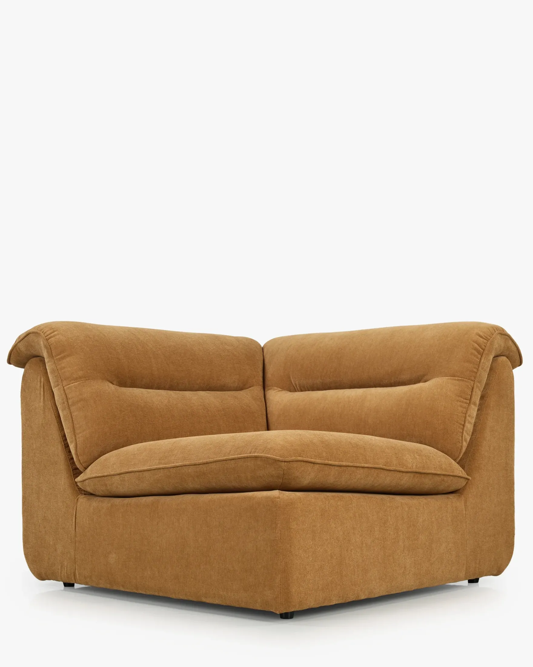 Fauteuil d'angle modulable, Marron sienne déperlant Pulp