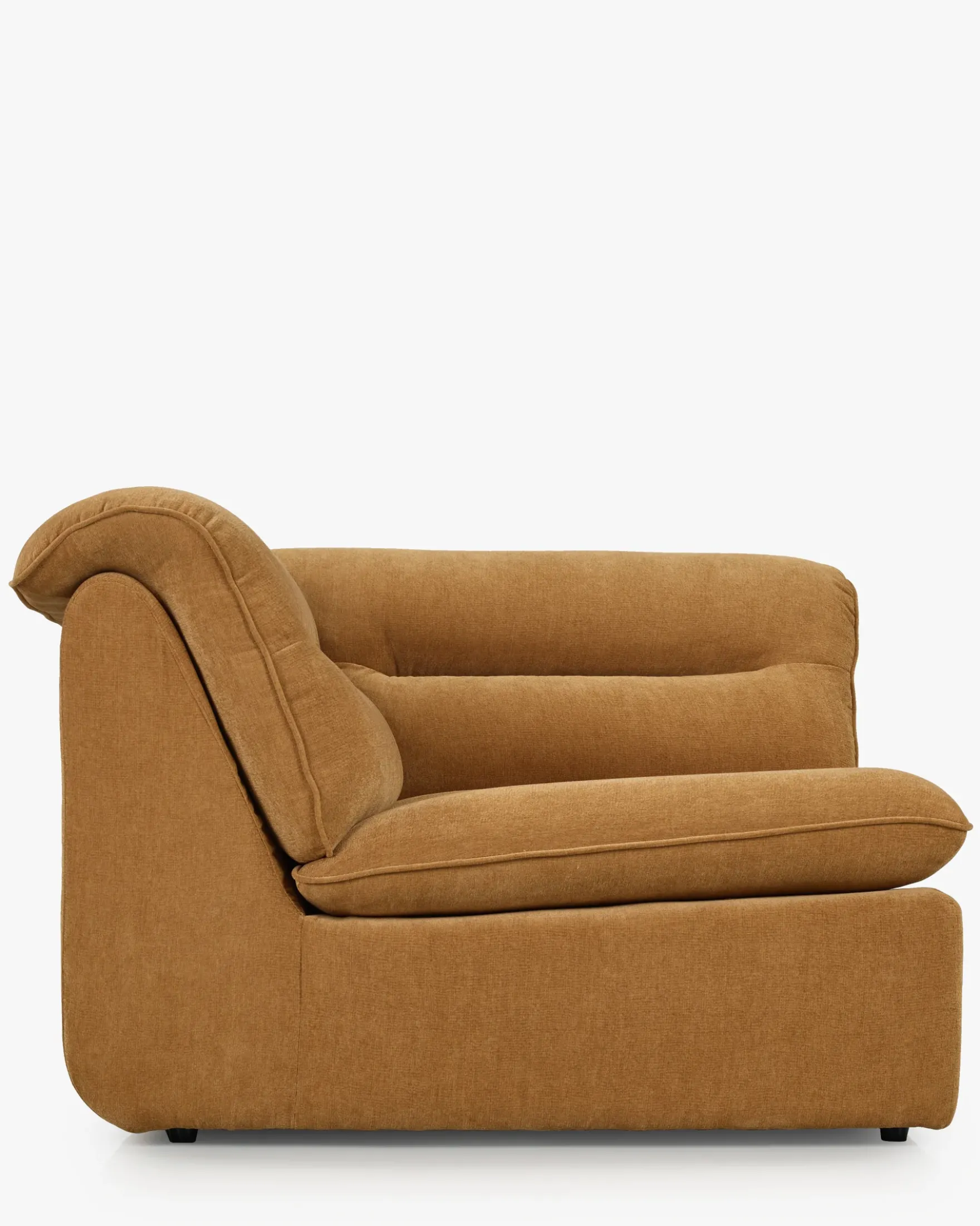 Fauteuil d'angle modulable, Marron sienne déperlant Pulp