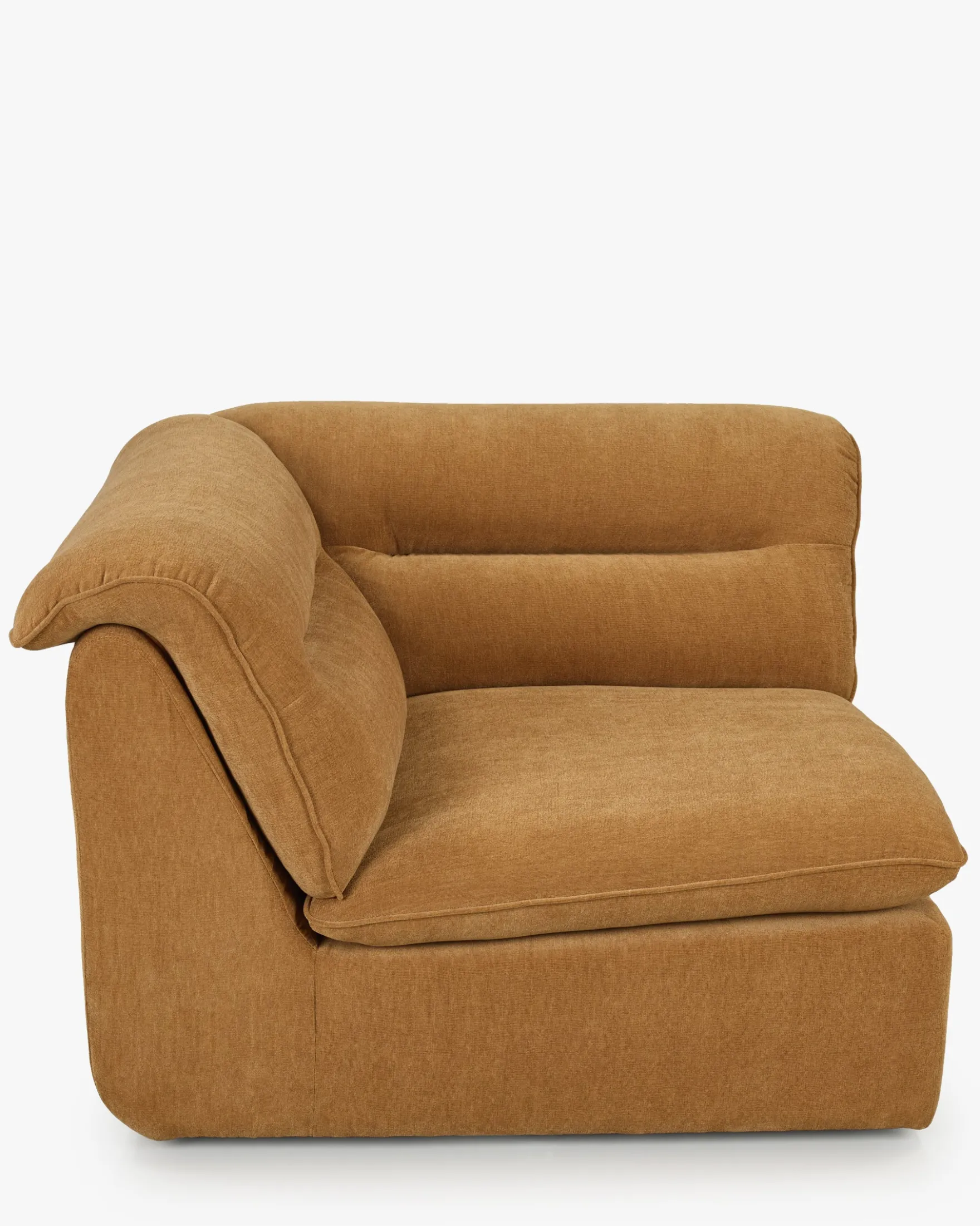 Fauteuil d'angle modulable, Marron sienne déperlant Pulp