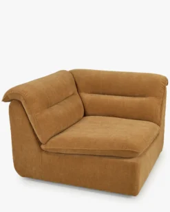 Fauteuil d'angle modulable, Marron sienne déperlant Pulp