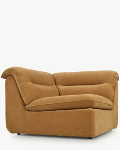 Fauteuil d'angle modulable, Marron sienne déperlant Pulp