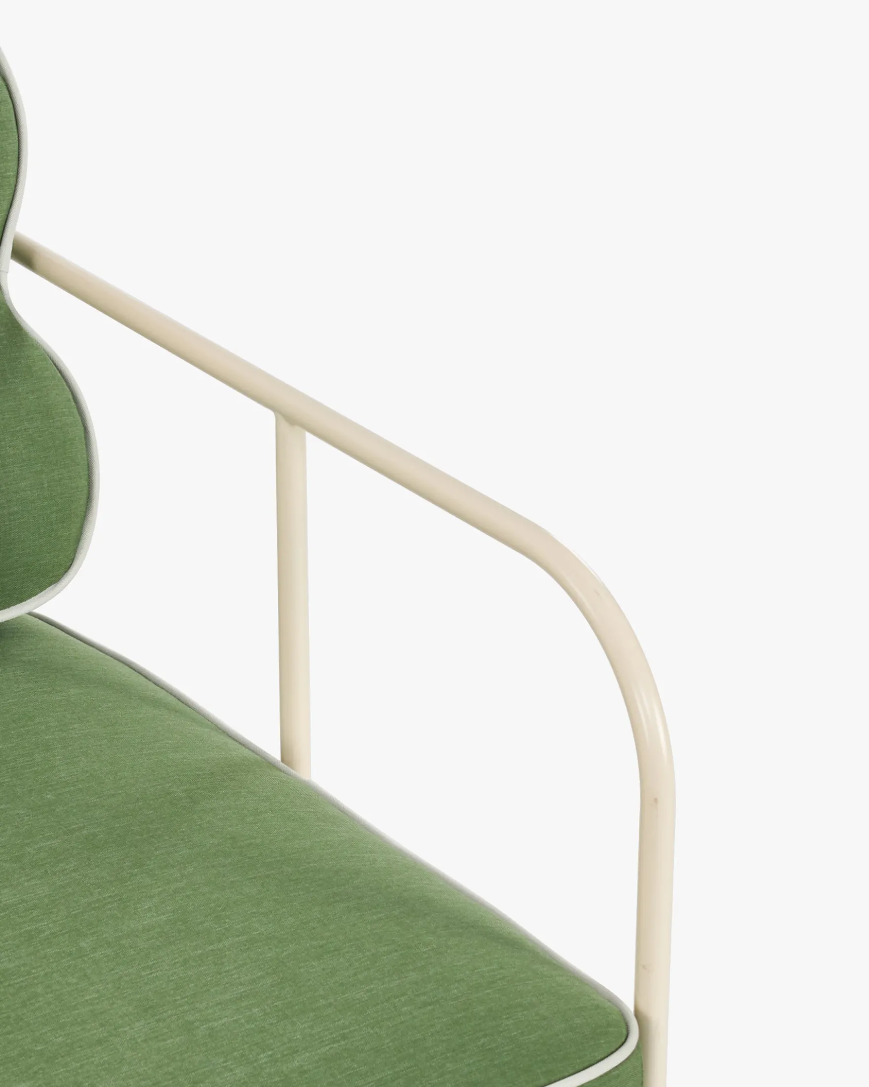 Fauteuil de jardin, Vert prairie & métal beige Maddalena