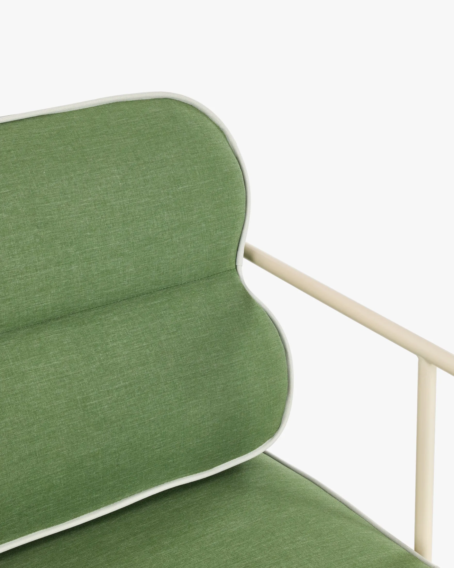 Fauteuil de jardin, Vert prairie & métal beige Maddalena