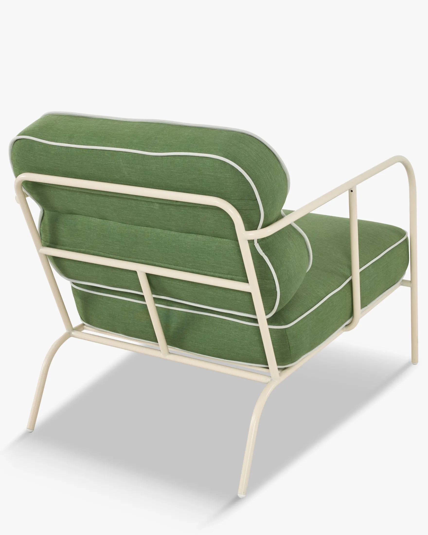 Fauteuil de jardin, Vert prairie & métal beige Maddalena