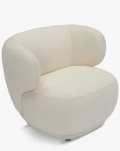 Fauteuil, Ecru bouclé, 90x70 Giulia