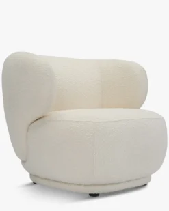 Fauteuil, Ecru bouclé, 90x70 Giulia