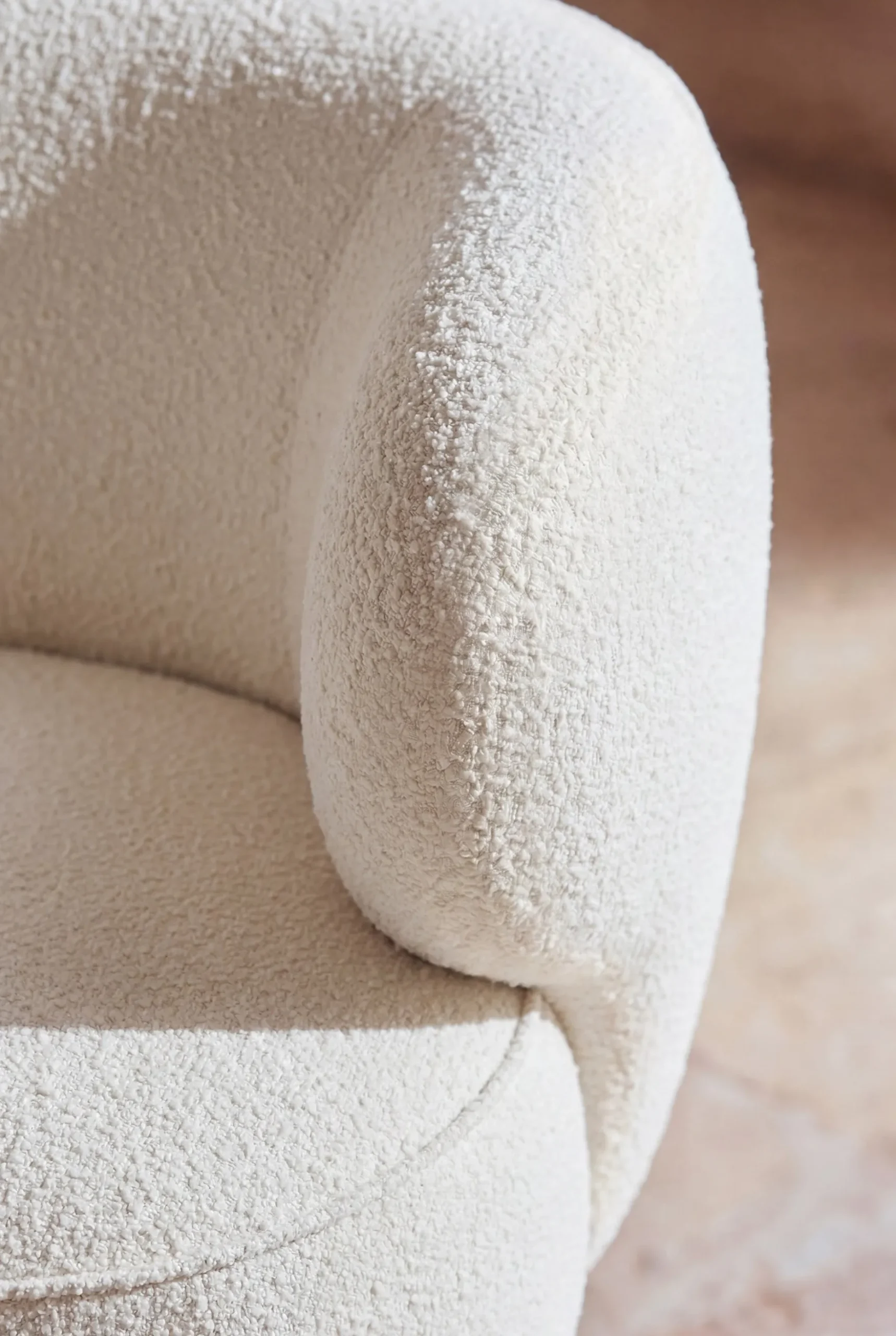 Fauteuil, Ecru bouclé, 90x70 Giulia