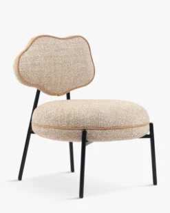 Fauteuil, Jaune moucheté & métal noir Arty
