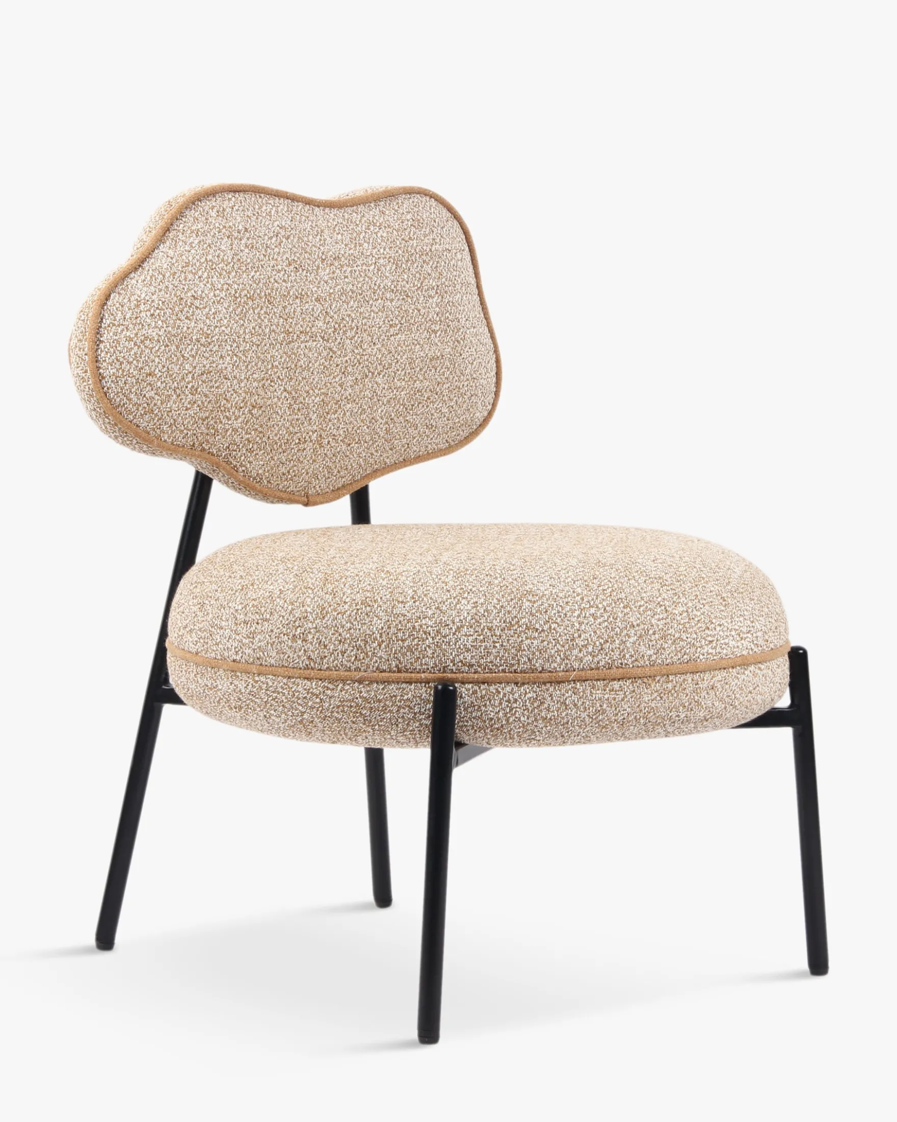 Fauteuil, Jaune moucheté & métal noir Arty