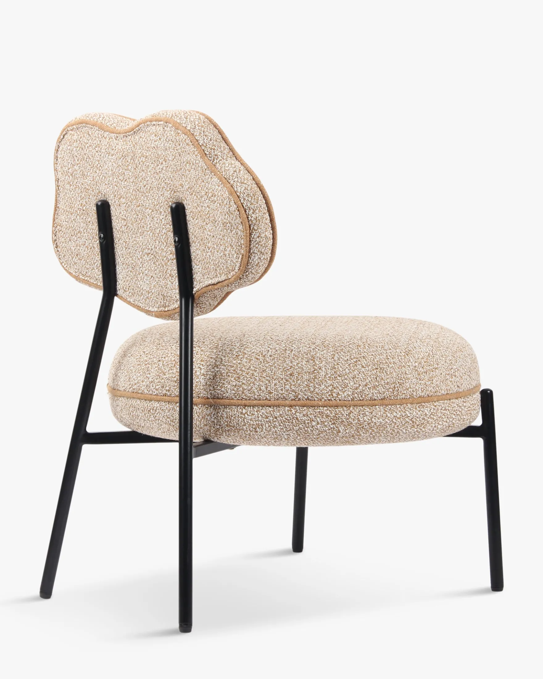 Fauteuil, Jaune moucheté & métal noir Arty
