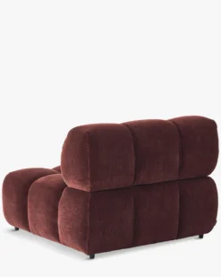Fauteuil modulable accoudoir interchangeable, Velours bordeaux ligné Waffle