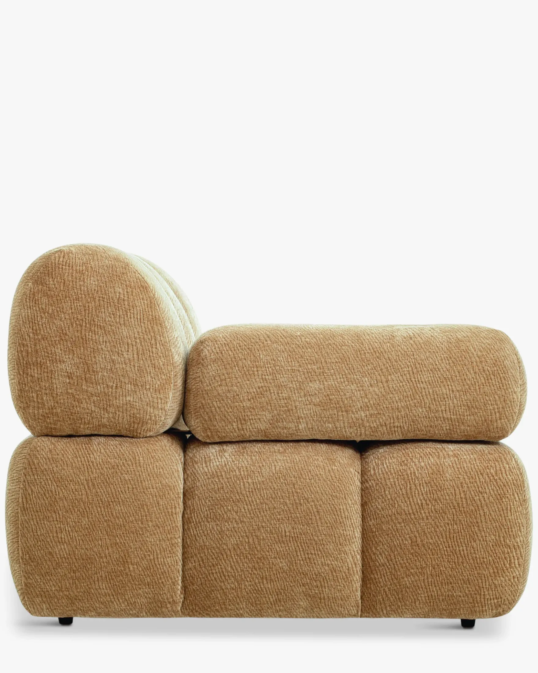 Fauteuil modulable accoudoir interchangeable, Camel crêpé Waffle