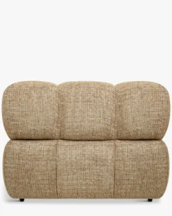 Fauteuil modulable accoudoir interchangeable, Tweed marron caramel Waffle
