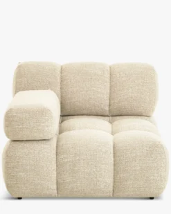 Fauteuil modulable accoudoir interchangeable, Tweed beige Waffle