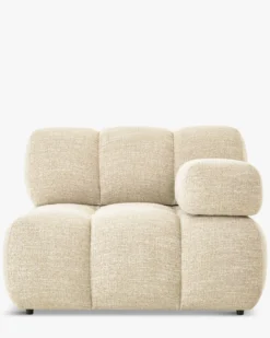Fauteuil modulable accoudoir interchangeable, Tweed beige Waffle