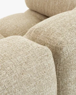 Fauteuil modulable accoudoir interchangeable, Tweed beige Waffle