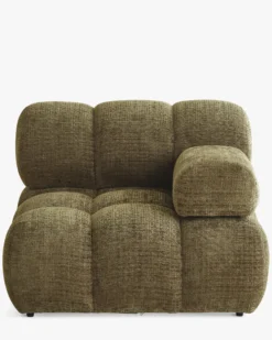 Fauteuil modulable accoudoir interchangeable, Tweed vert lichen Waffle