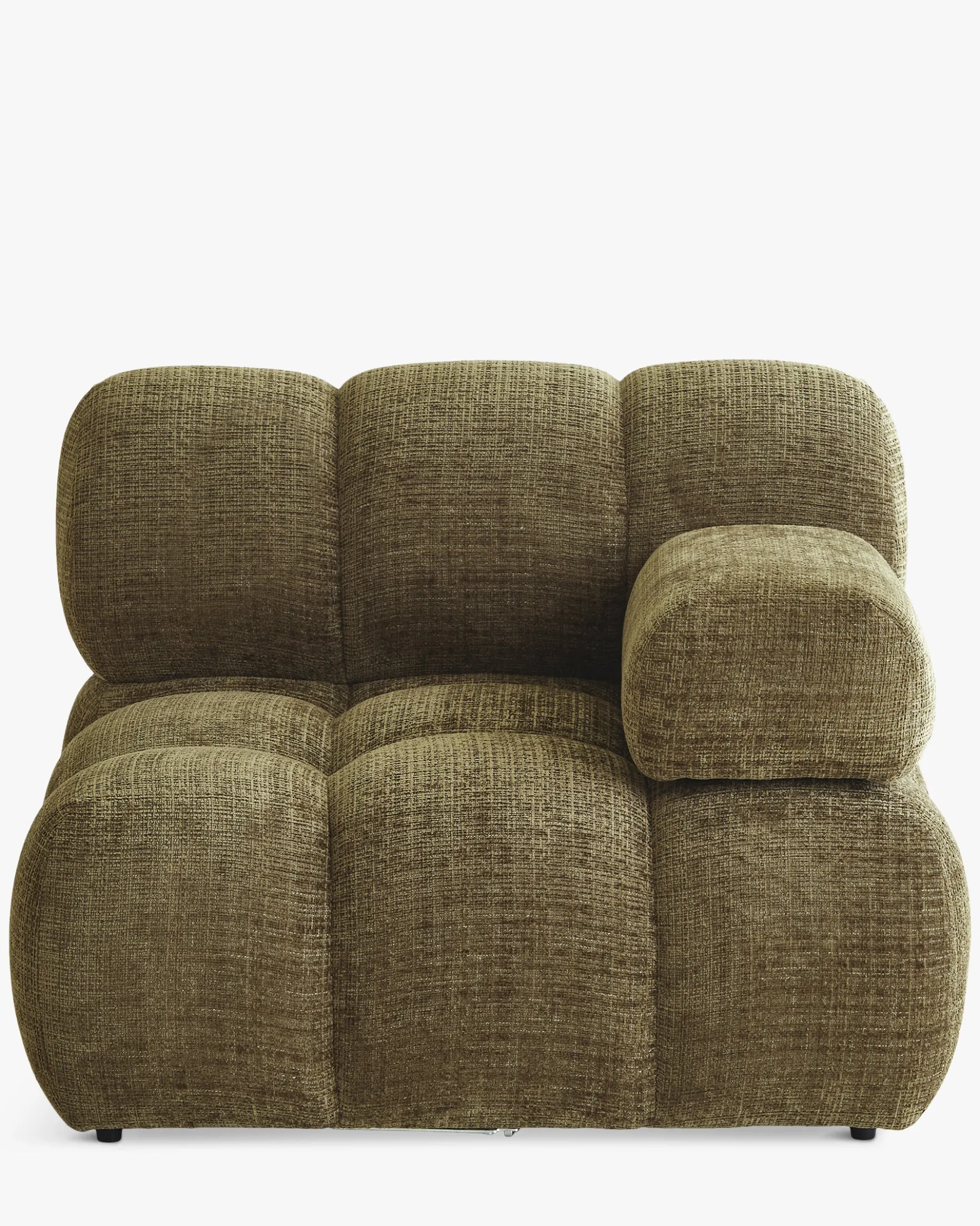 Fauteuil modulable accoudoir interchangeable, Tweed vert lichen Waffle