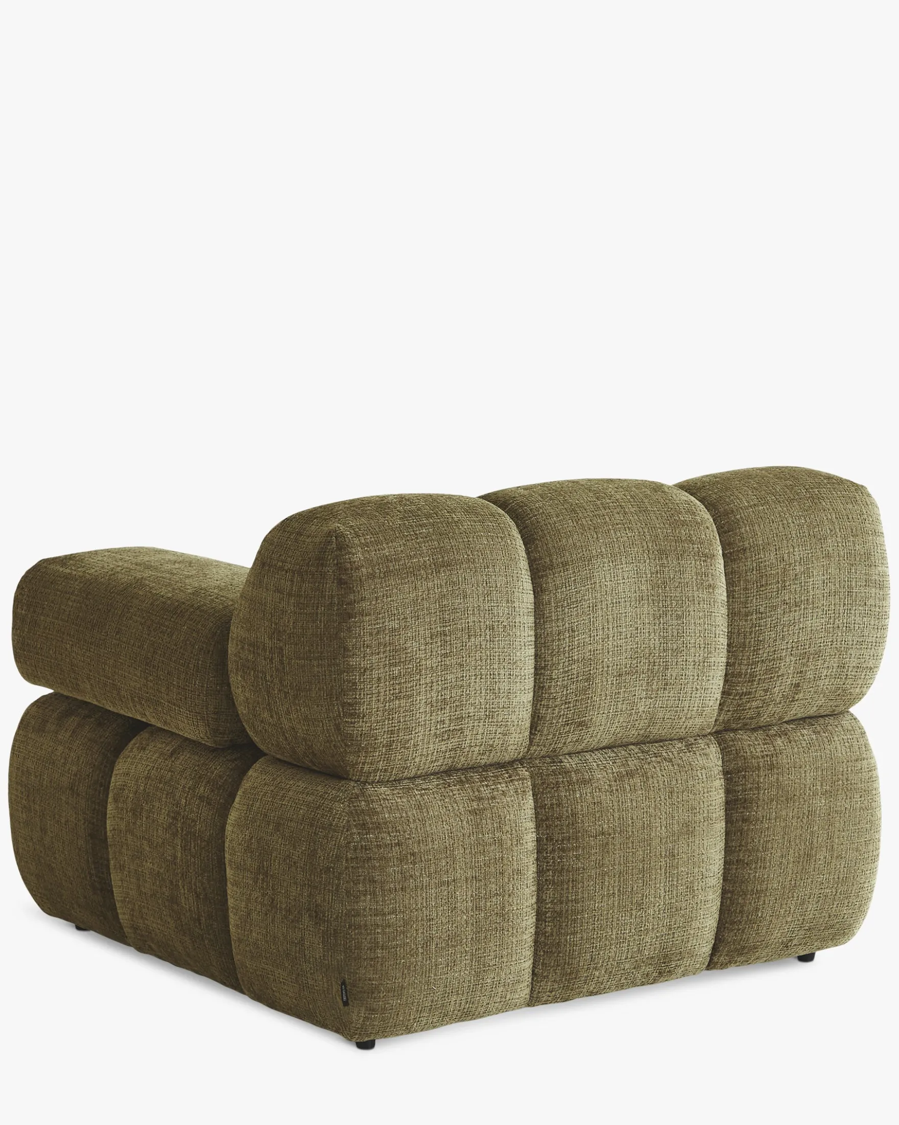 Fauteuil modulable accoudoir interchangeable, Tweed vert lichen Waffle