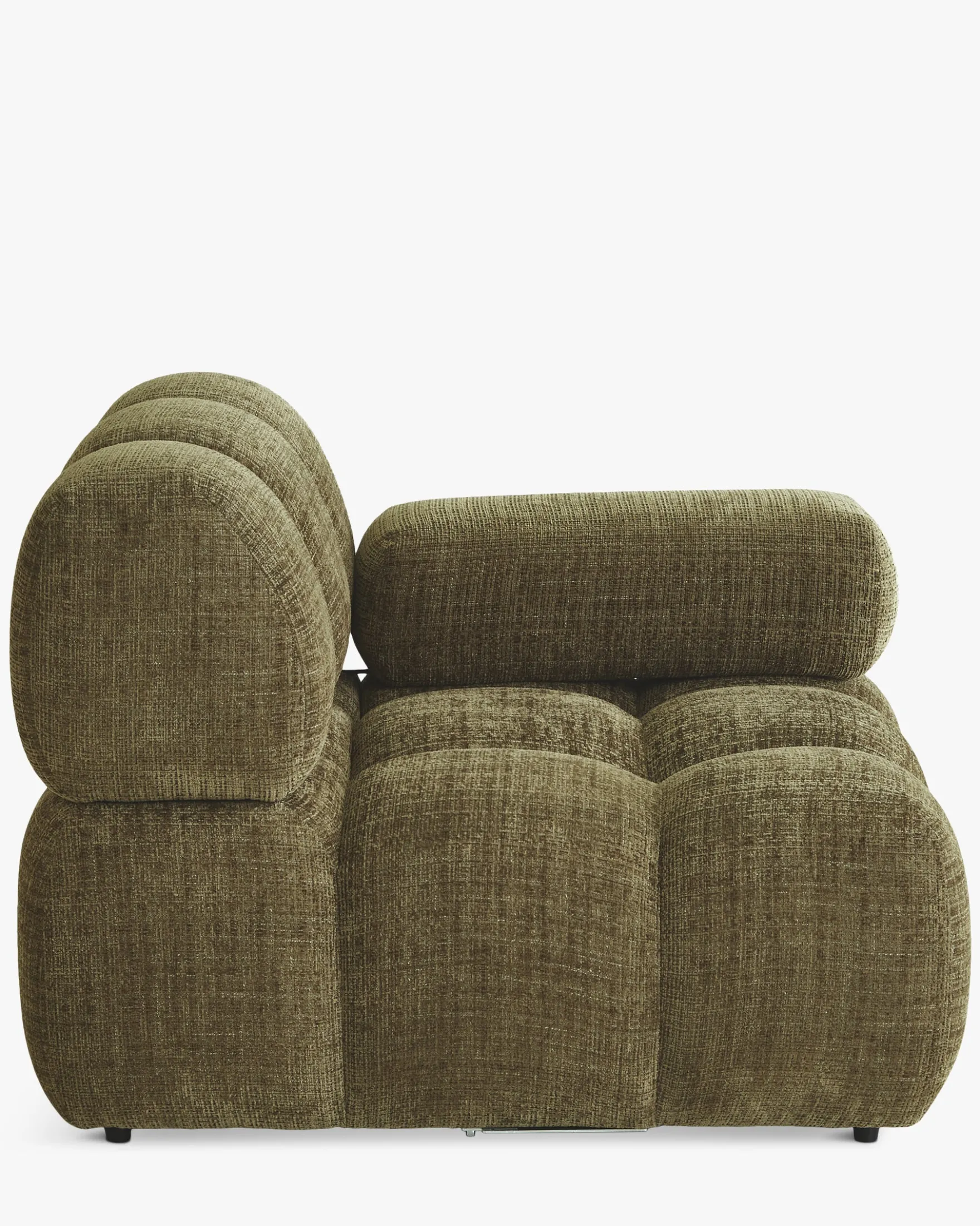 Fauteuil modulable accoudoir interchangeable, Tweed vert lichen Waffle