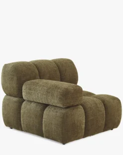 Fauteuil modulable accoudoir interchangeable, Tweed vert lichen Waffle