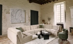 Fauteuil modulable, Beige pampa anti-tâches Paul