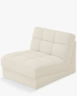 Fauteuil modulable, Blanc avoine bouclé Paul