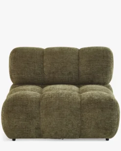 Fauteuil modulable sans accoudoir, Tweed vert lichen Waffle