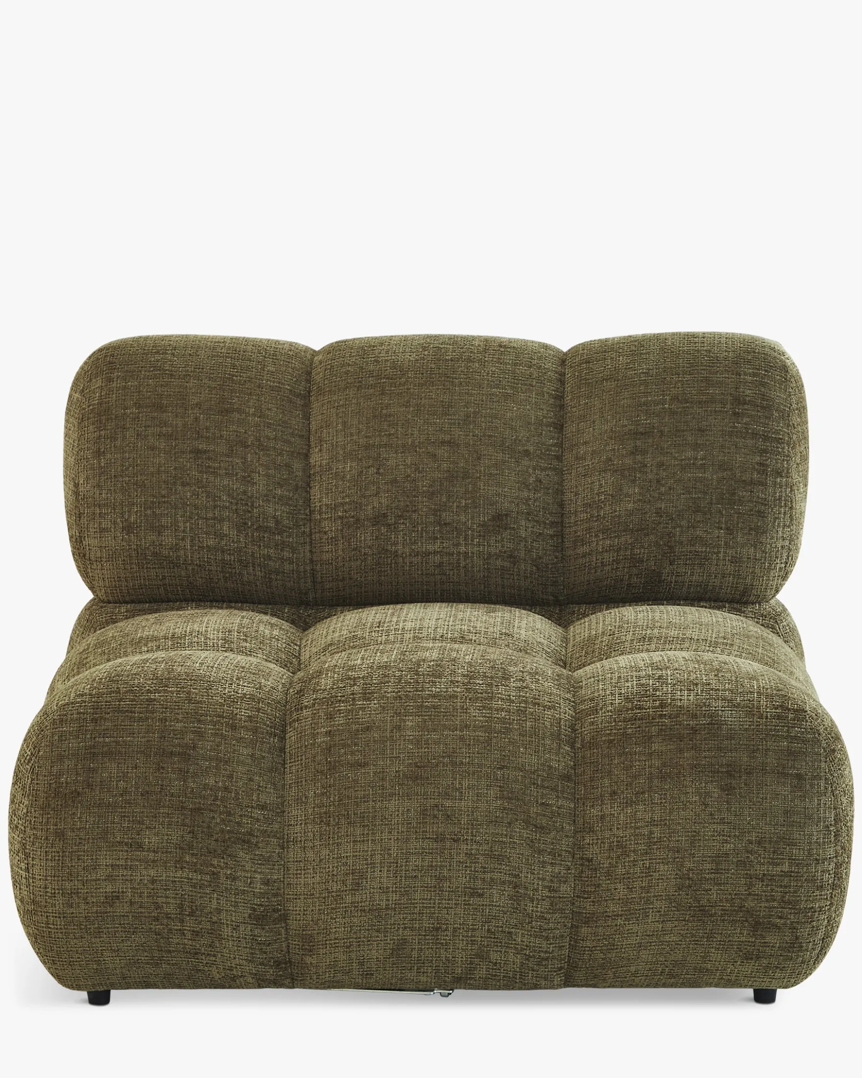 Fauteuil modulable sans accoudoir, Tweed vert lichen Waffle