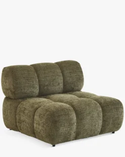 Fauteuil modulable sans accoudoir, Tweed vert lichen Waffle
